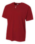 A4 Youth 2-Button Mesh Henley (NB4130), Color 'Cardinal'
